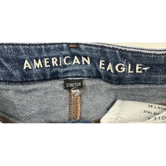 American Eagle Women's Stretch Curvy Mom Jeans 2 Short Distressed Denim Blue - Picture 2 of 8